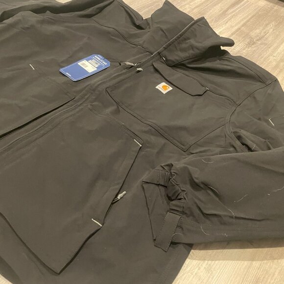 Carhartt Super Dux Relaxed Fit Mock-Neck Rain Defender Black Jacket OJ5342-M 3XL - Picture 5 of 10